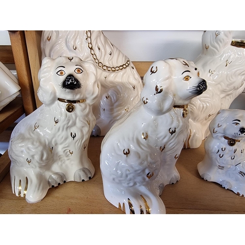 1738 - Five pairs of Royal Doulton Spaniels, largest 25.5cm. (10)