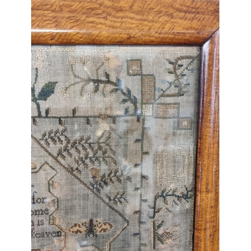 1754 - A George IV needlework sampler, by Elizabeth Sarah Pain, 1828, 39 x 31.5cm.