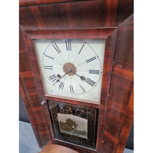 1778 - Four 1920s mantel clocks; together with a 19th century American wall clock; and an aneroid barometer... 