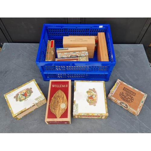 1790 - Twelve vintage cigar boxes, no contents.