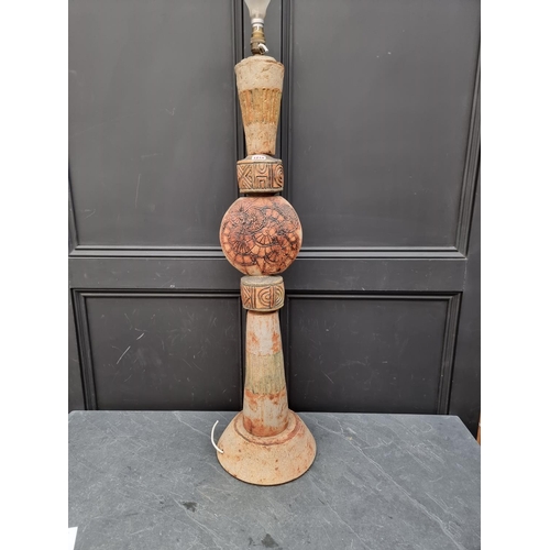 1218 - Studio Pottery: a Bernard Rooke floor lamp, height excluding fitting 96cm.