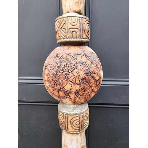 1218 - Studio Pottery: a Bernard Rooke floor lamp, height excluding fitting 96cm.