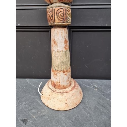 1218 - Studio Pottery: a Bernard Rooke floor lamp, height excluding fitting 96cm.