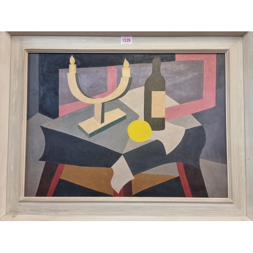 1526 - Manner of Cubist School, still life, oil on board, 41 x 57cm.