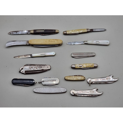 1635 - A small quantity of penknives and related, to include silver bladed examples. (14)