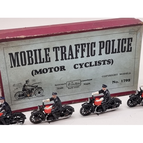 1831 - Britains: Mobile Traffic Police (Motor Cyclists), No:1792, four vintage lead figures, in original bo... 