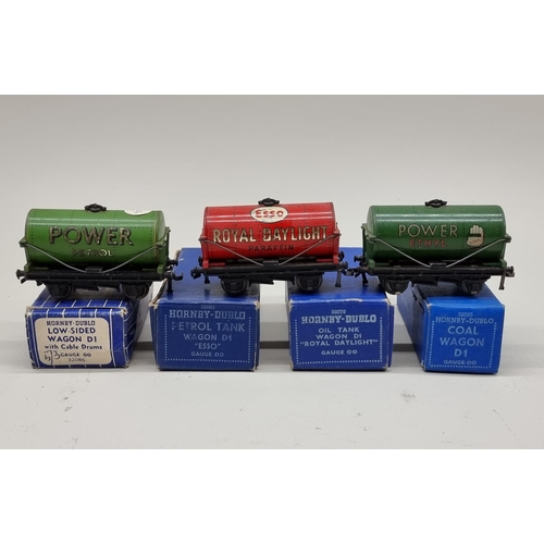 1832 - Hornby: OO Gauge: a collection of 5 oil tank wagons, to include 'Power Ethyl' (with hand logo);... 