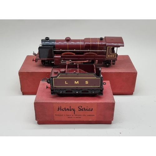 1835 - Hornby: O gauge locomotive 'Royal Scot' No.6100; together with 'LMS' No.2 Special Tender', both... 