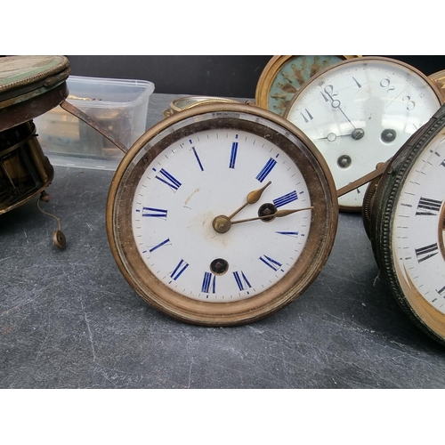 1781 - A mixed group of clocks and timepiece dials and movements, to include a Smiths car clock.... 