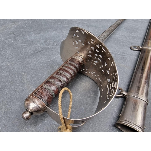 101 - An Edwardian 1897 pattern infantry officer's sword and steel scabbard, with 82cm etched blade.... 