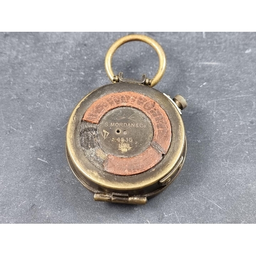 175 - A WWI British officer's military compass, by S Mordan & Co, dated 1918 with broad arrow mark and... 