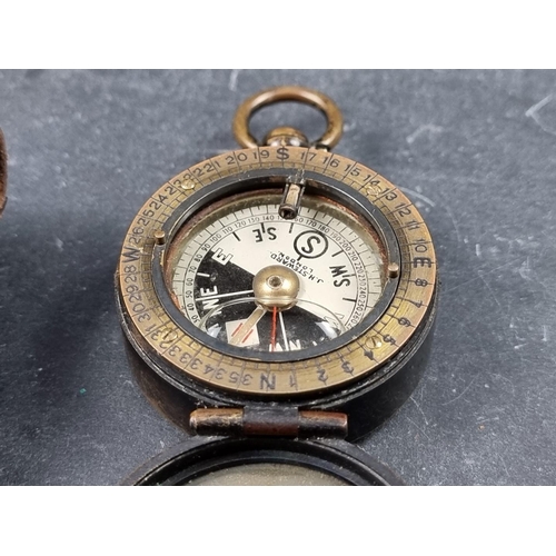 177 - A Cavalry School compass, by J H Steward, London, 51mm, in leather case.