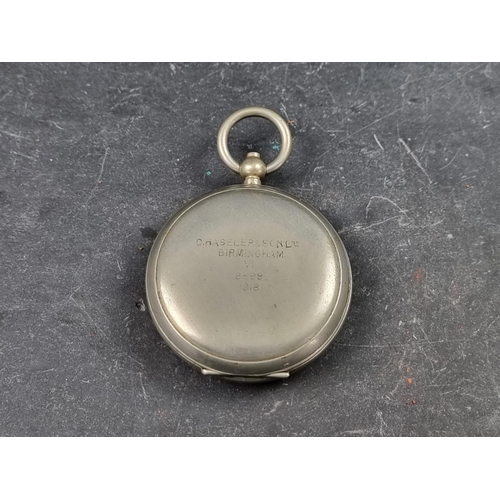 179 - A WWI British military Mk.VI nickel plated pocket compass, by C Haseler & Son Ltd, Birmingham, d... 