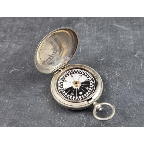 180 - A WWI British military Mk.V nickel plated pocket compass, by Dennison, Birmingham, dated 1916.... 