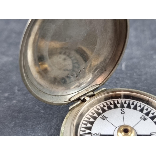 180 - A WWI British military Mk.V nickel plated pocket compass, by Dennison, Birmingham, dated 1916.... 