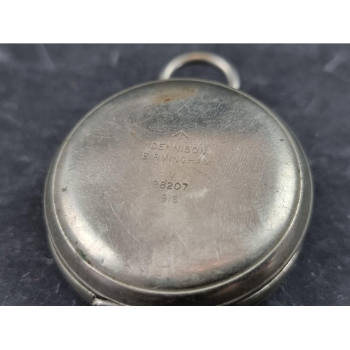 180 - A WWI British military Mk.V nickel plated pocket compass, by Dennison, Birmingham, dated 1916.... 