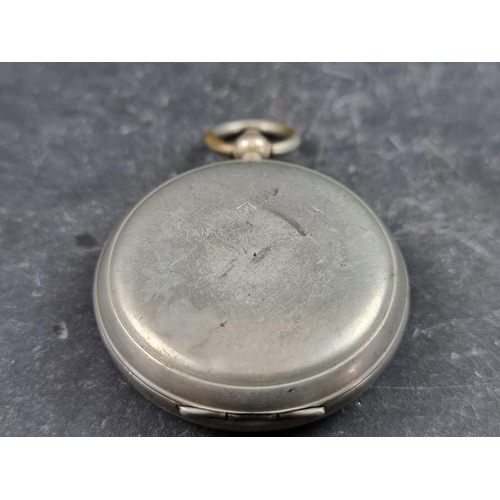 181 - A WWI British military Mk.VI nickel plated pocket compass, by Stanley, London, dated 1917.... 