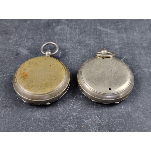 184 - Two WWI British military Mk.V nickel plated pocket compasses, by Short & Mason, London, dated 19... 