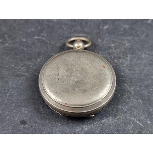 191 - A US military nickel plated pocket compass, by Wittnauer, 45mm