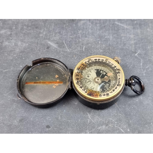 195 - A cased early 20th century 'The Steward' patent liquid hunting compass, by J H Steward, London, 50mm... 