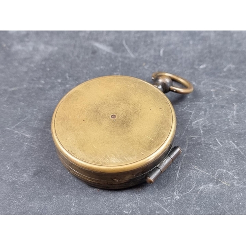 196 - A cased vintage brass compass, by Short & Mason, 54mm.