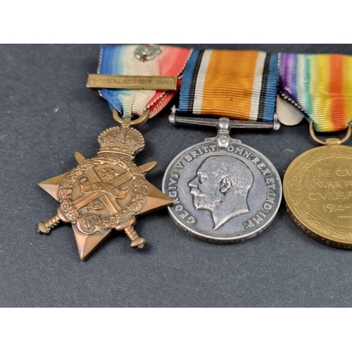 208 - Medals: a WWI trio, to 1378 Sgt later Sgt Major G.F Collis, Manchester Regiment, comprising: 1914 St... 