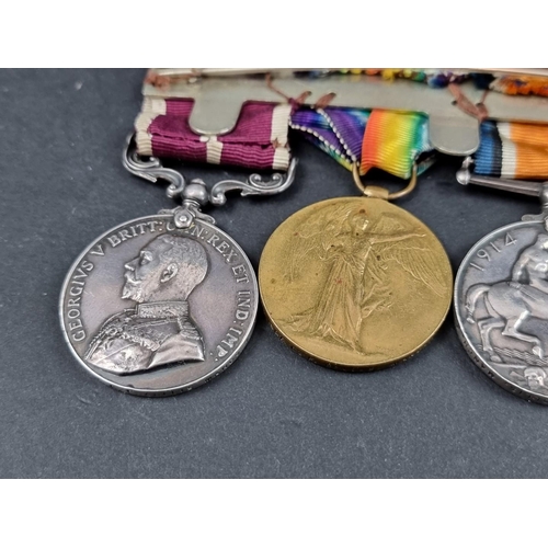 208 - Medals: a WWI trio, to 1378 Sgt later Sgt Major G.F Collis, Manchester Regiment, comprising: 1914 St... 