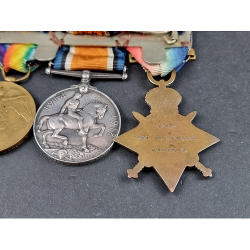 208 - Medals: a WWI trio, to 1378 Sgt later Sgt Major G.F Collis, Manchester Regiment, comprising: 1914 St... 