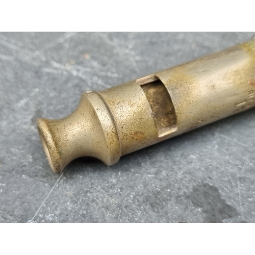 238 - A WWI British military trench whistle, by Hudson, dated 1915.