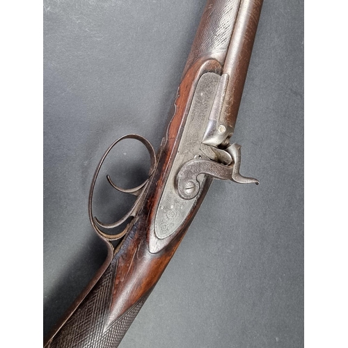 24 - A Victorian double barrelled muzzle loading percussion shotgun, by Charles Osborne of London, having... 