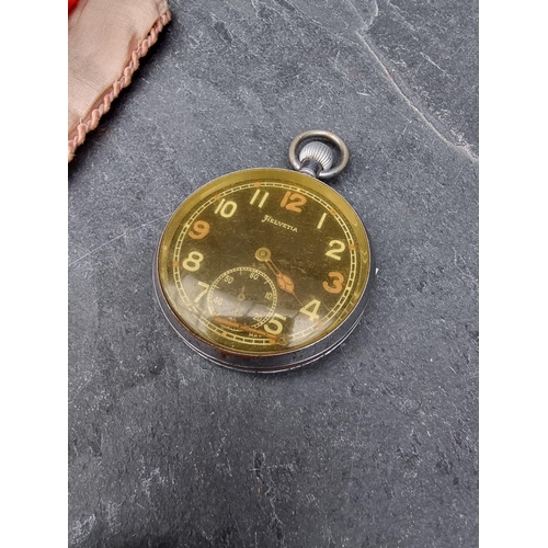 246 - A Helvetia British military GS/TP stem wind pocket watch, Serial No. P75684; together with the launc... 