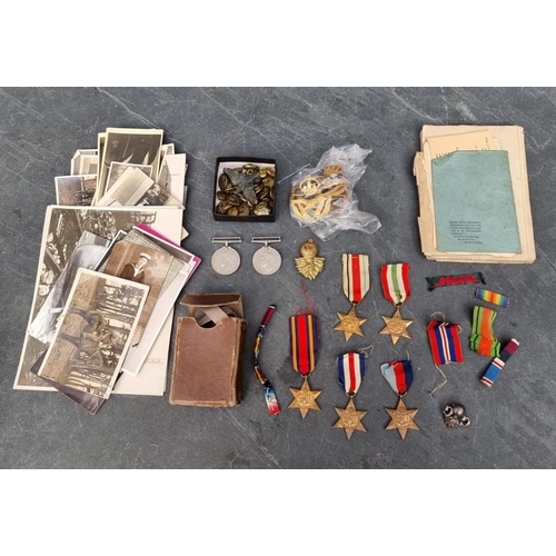 247 - An interesting group of British Army and Navy related militaria, to include: postcards, photographs,... 