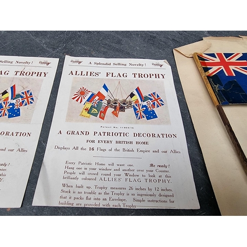 256 - Two rare Premier Series WWI Allies' flag trophy sets.