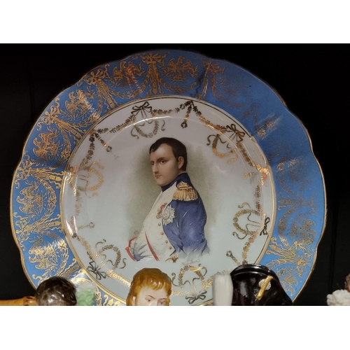 267 - A Vienna porcelain Napoleon Bonaparte plate, 24.5cm diameter; together with a collection of ten cont... 