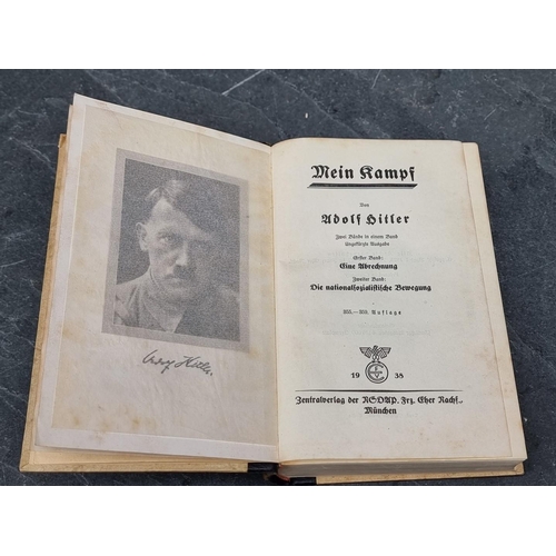 275 - Mein Kampf, half leather presentation hardback copy, published by Zentralverlag der NSDAP Frz. Eher ... 