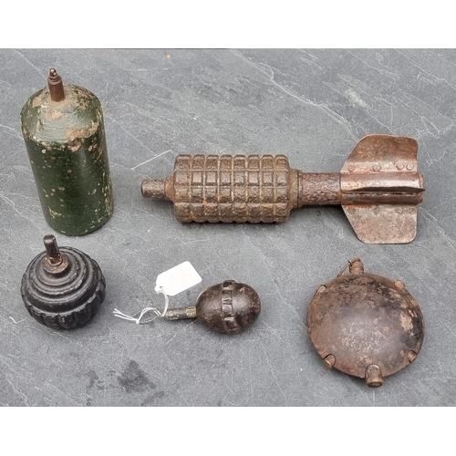 278 - Three WWI German military grenades; comprising a Model 1915 Kugel grenade; a Turtle Offensive grenad... 