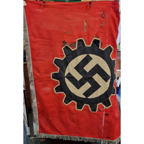 281 - A rare German Third Reich DAF unit flag,  Malbech area, approximately 140 x 120cm including tassels.... 