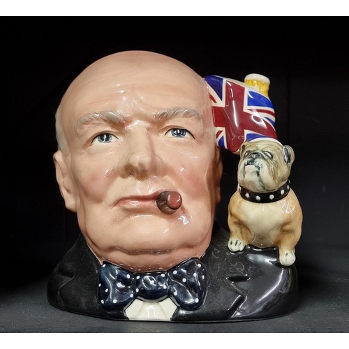 282 - A Royal Doulton Monty character jug, D6202, 15.5cm high; together with a similar Sir Winston Churchi... 