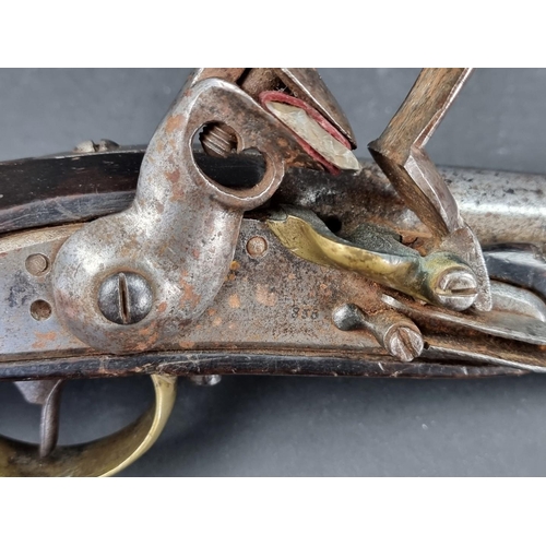 3 - A 19th century French military flintlock pistol, having 24.5cm barrel.