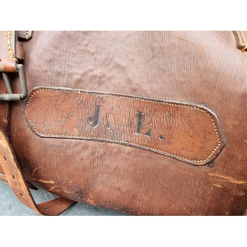 331 - A large leather Gladstone bag.