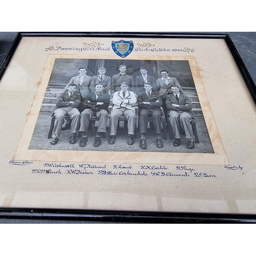 332 - A carton of Royal Navy ephemera and a plaque.