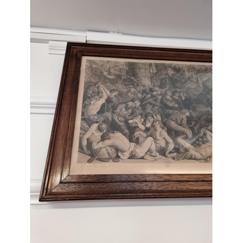 342 - After Daniel Maclise, 'The Death of Nelson', labelled verso, engraving, 33.5 x 117.5cm.... 