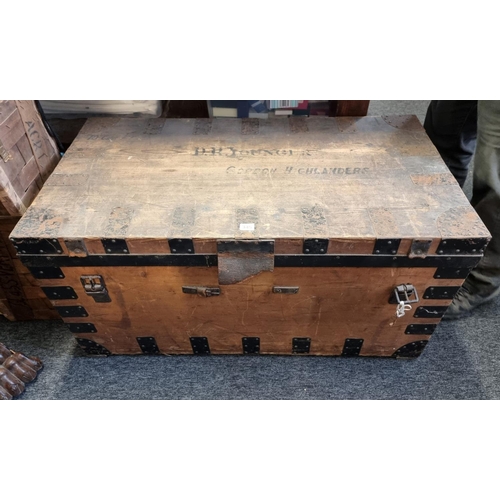 345 - An interesting Victorian oak chest, belonging to D R Younger, VC, Gordon Highlanders, inscribed, 101... 