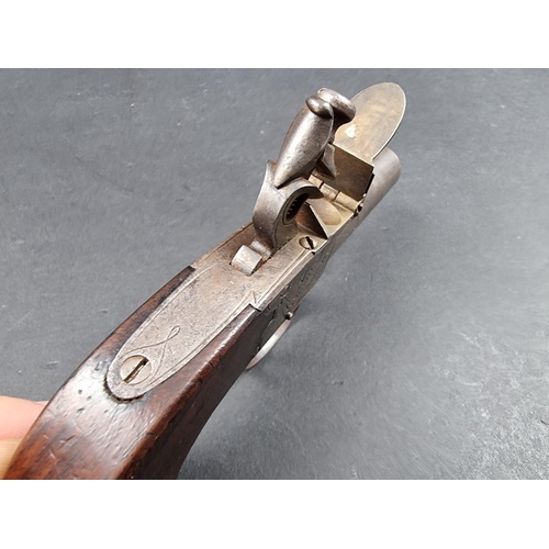 5 - A 19th century flintlock pocket pistol, engraved box lock, twist off 1.5in barrel, engraved 'London'... 