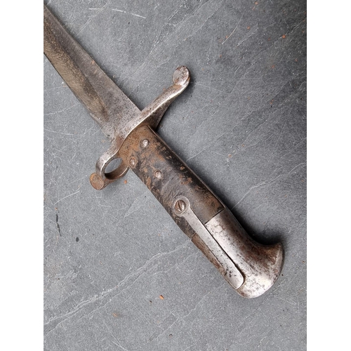 70 - A Victorian British Military Whitworth 1863 pattern sword bayonet, with 57cm blade.