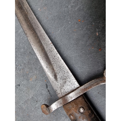 70 - A Victorian British Military Whitworth 1863 pattern sword bayonet, with 57cm blade.