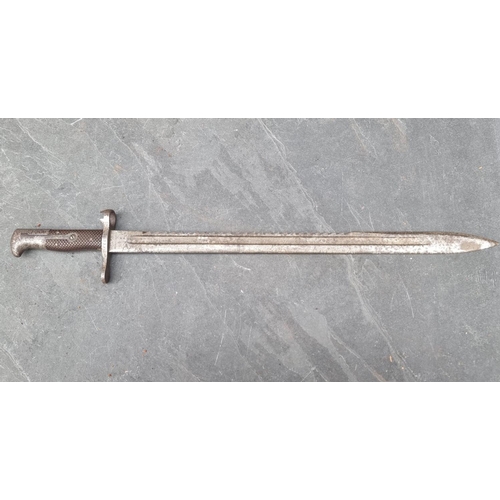 71 - A WWI Swiss Vetterli Pioneer M1881 saw-back sword bayonet, three rivet handle, by S.J.G. Neuhausen, ... 