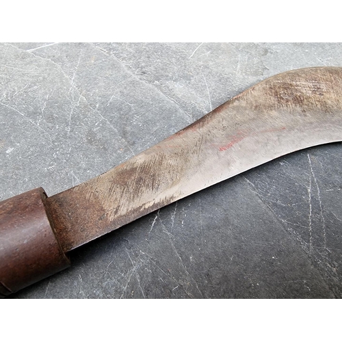 82 - An Indonesian Java Golok machete, having carved horn handle with 19cm blade.