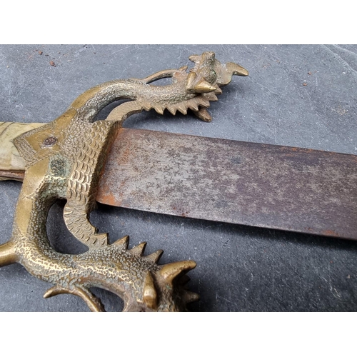 83 - Two Eastern daggers and sheaths, possibly Indian, with 34.5cm and 35.5cm blades respectively, each w... 