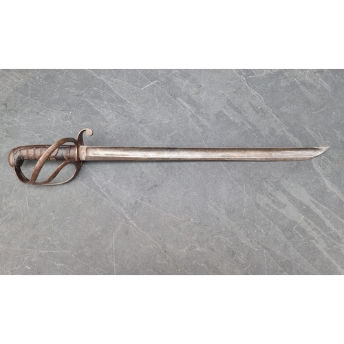 93 - A British 1821 pattern light cavalry sword, with 53.5cm blade, (reduced).